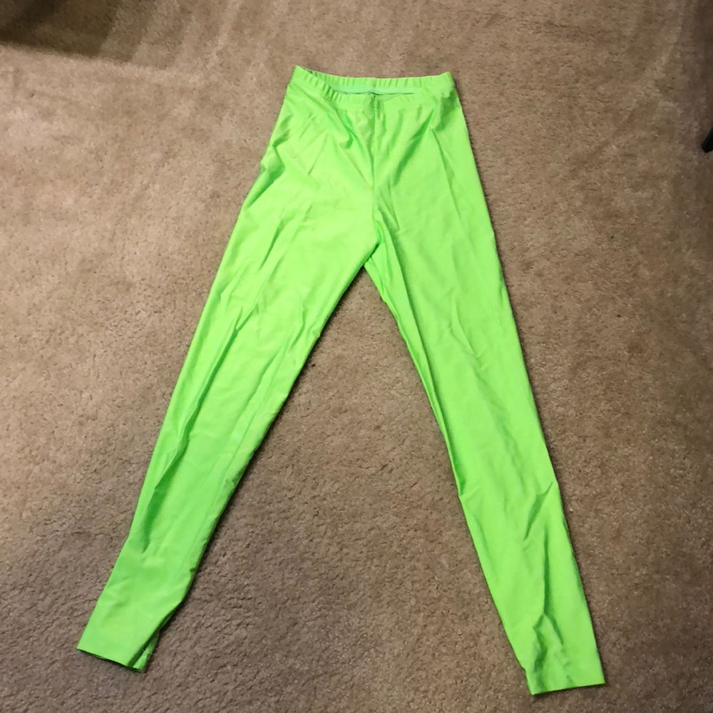 Neon green leggings